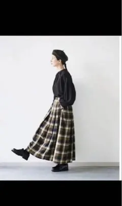 チェック柄ロングスカート LTサイズ