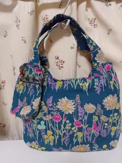 花柄トートバッグミニポーチ付き