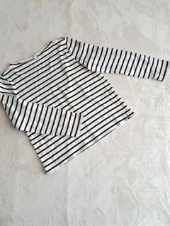 UNIQLO ボーダー 長袖 Tシャツ ホワイト×ブラック Mサイズのサムネイル