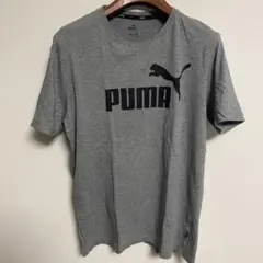 PUMA グレー ロゴ Tシャツ L