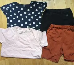 【100−120cm】無印良品 夏服 半袖 半ズボン 子供服 4枚組 男女兼用