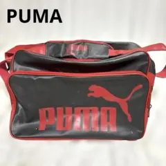 PUMA✴︎プーマ エナメル スポーツバッグ（つや消しマットタイプ） 黒/赤