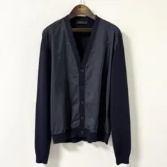 PRADA プラダ ナイロン切替 カーディガン 50 XL ネイビー ニットのサムネイル