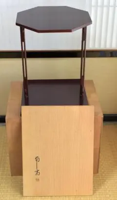 【鵬雲斎好写】前端春斎作 三和棚 固定式 炉 風炉 兼用 茶道具 中古品 鵬雲斎好写】前端春斎作 三和棚 固定式 炉 風炉 兼用 茶道具 中古品