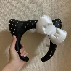 キティちゃん　カチューシャ キルティング　パール　USJ ハローキティ レザー