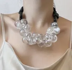 韓国クリアブラックネックレス