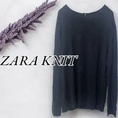 ZARA✨️クルーネックセーター ハイゲージニット バックハーフジップ
