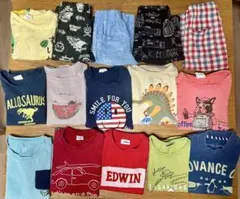 男児夏物半袖Tシャツ11枚・ズボン4枚 計15枚セット