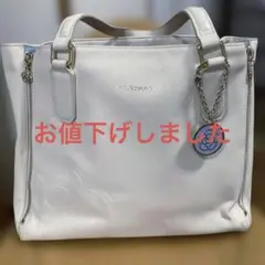 ♡CLATHAS アイボリーと水色のバイカラー、たっぷり収納トートバッグ