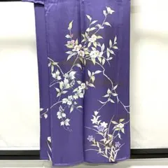 b411 正絹　袷　訪問着　作家物落款　金彩　未使用しつけ付極美品　着物