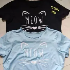 MEOWプリント Tシャツ 2枚セット