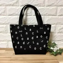 猫イラスト トートバッグ 黒