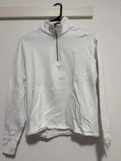 ホワイト ハーフジップ トレーナー