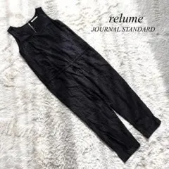 H2【レリューム】オールインワン　ノースリーブ　総レース　黒　綿　36 可愛い