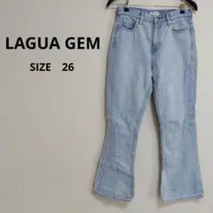 ㉔【LAGUA GEM】ヴィンテージライク ワイドデニムパンツ 26インチのサムネイル