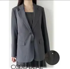 COCO DEAL ストライプデザインテーラードジャケット チャコールグレー 2