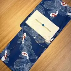 残りわずか◇流水と菊の古典綿麻浴衣セット - メルカリ