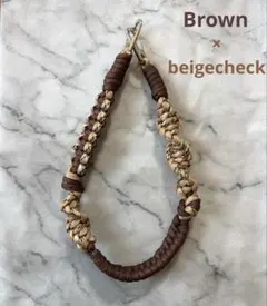 スマホストラップ ブラウン ベージュ パラコードストラップ