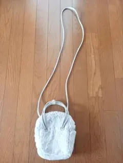内ポケット２つ小さめファーバッグ　グレー　ショルダー手さげ２WAY　クリスマス