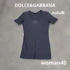 DOLCE&GABBANA embroidered logo Tee y2kのサムネイル