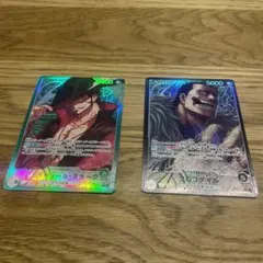 ワンピース カード　ミホーク・クロコダイル Lパラレル