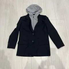 ZARA フード付き テーラードジャケット ブラックのサムネイル