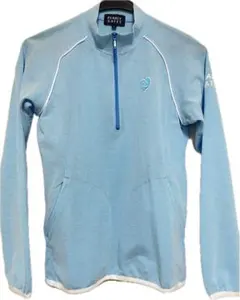 PEARLY GATES 水色 ハーフジップシャツ M