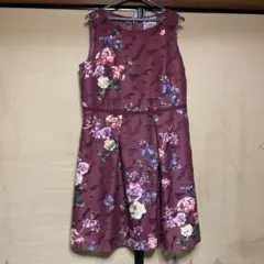 ローズティアラ　大きいサイズ　42 ジュエルフラワープリント ワンピース