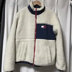 TOMMY JEANS フリースジャケット アイボリー/ネイビー