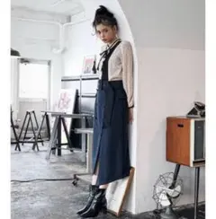 レディアゼル　ネイビー　ロングスカート 美品　　可愛い