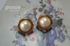 【美品】grosse グロッセ ヴィンテージ ゴールド パール イヤリングのサムネイル