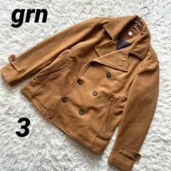 【ジーアールエヌ】ピーコート 美品 ウールコート 本革 牛革 内ポケットあり