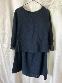 総レース　上下セットアップ　ネイビー