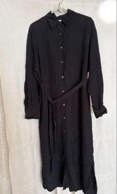 ユニクロU シャツワンピース　Mサイズ　一度のみ着用 黒　UNIQLO