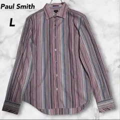 【極美品】ポールスミス ロンドン マルチストライプ 長袖シャツ L コットン