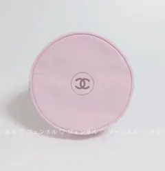 可愛い 本物 シャネル チャンス 正規ノベルティ ピンク×シルバー 円形ポーチ