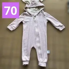 ウサギ耳付きピンクロンパース