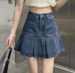 デニム フレアスカート ハイウエスト