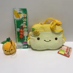 フルーツモチーフ小型ポーチ,ストラップセット