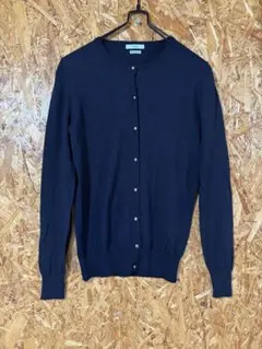 美品　IÉNA ネイビー カーディガン 長袖　金ボタン　ウール　薄手