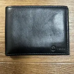 【美品】TUMI 折り財布　レザー　ブラック　ロゴ金具　札入れ　希少 トゥミ TUMI 財布 二つ折り財布 折りたたみ財布 1356131041 小銭