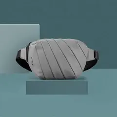 チェストバッグ クロスボディショルダーバッグ 軽量 グレー カジュアル