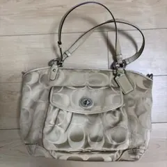 COACH シグネチャー サテントートバッグ　ショルダーバッグ