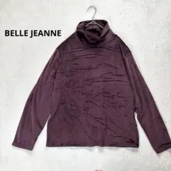 【BELLE JEANNE】 L タートルネック長袖カットソー 濃紫　メンズ