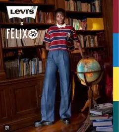 【完売品】Levi's リーバイス　FELIX Tシャツ　ボーダー　ポロシャツのサムネイル