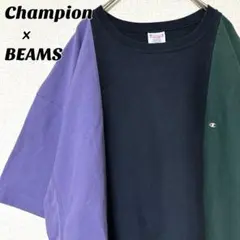 Champion × BEAMS 別注 リバースウィーブ 半袖Tシャツ チビロゴ