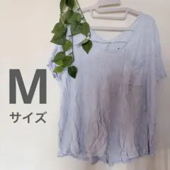 So 【M】ライトブルー 半袖Tシャツ シンプル 薄手爽やか 夏