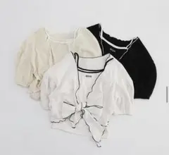 インナー付きワッフル羽織りカーデ　nice claup