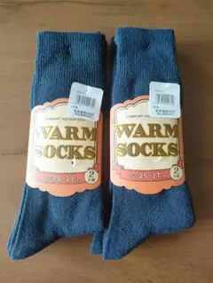 新品未使用　WARM SOCKS 4足セット 25-27cm　定価1276円 紺のサムネイル