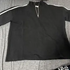 ハーフジップ ハイネック Tシャツ ブラックのサムネイル